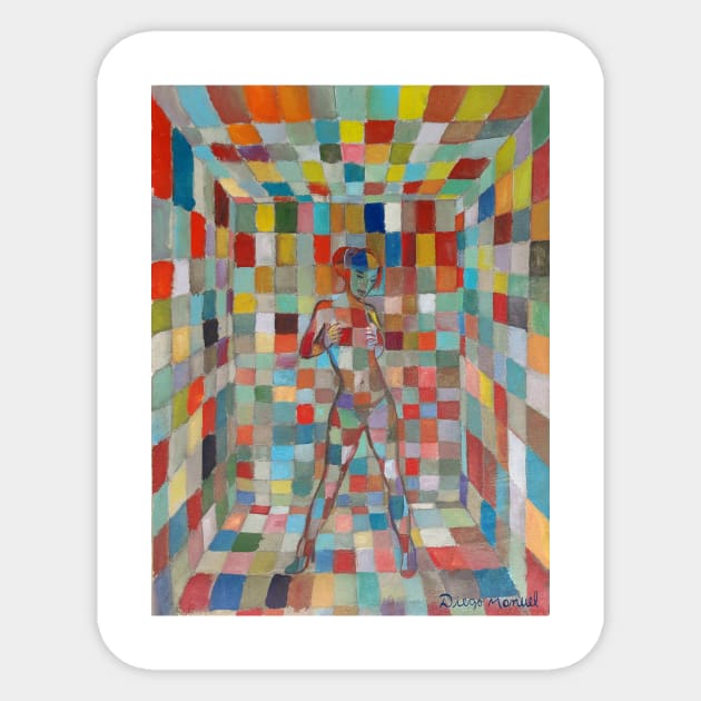 Cubist girl Sticker by diegomanuel